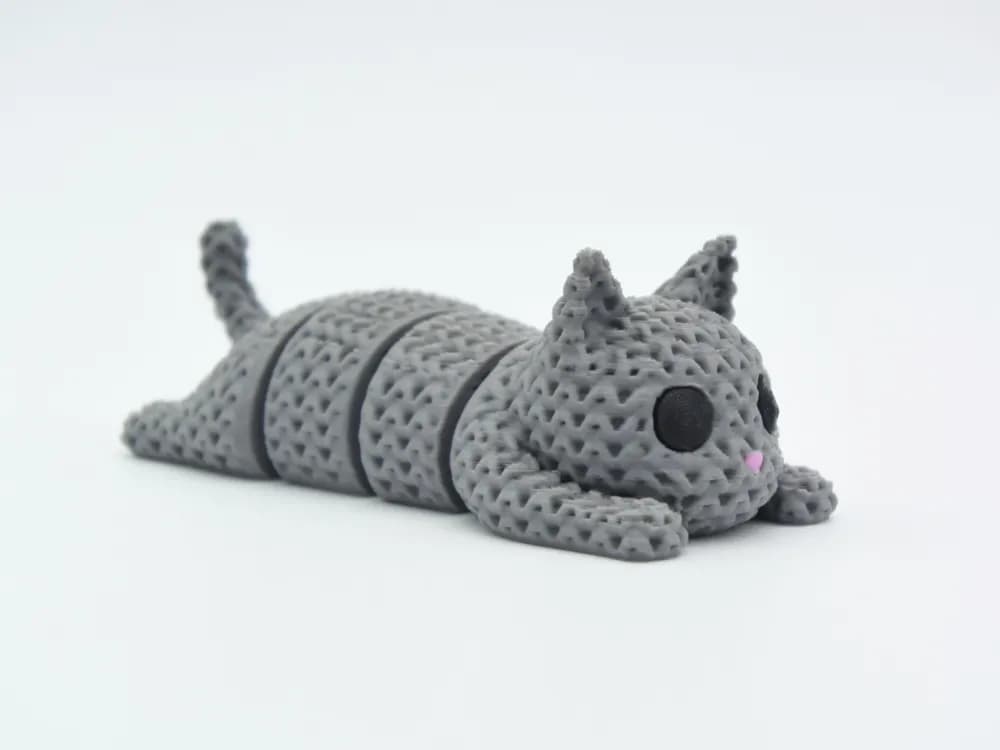 Chat Articulé Style Tricoté