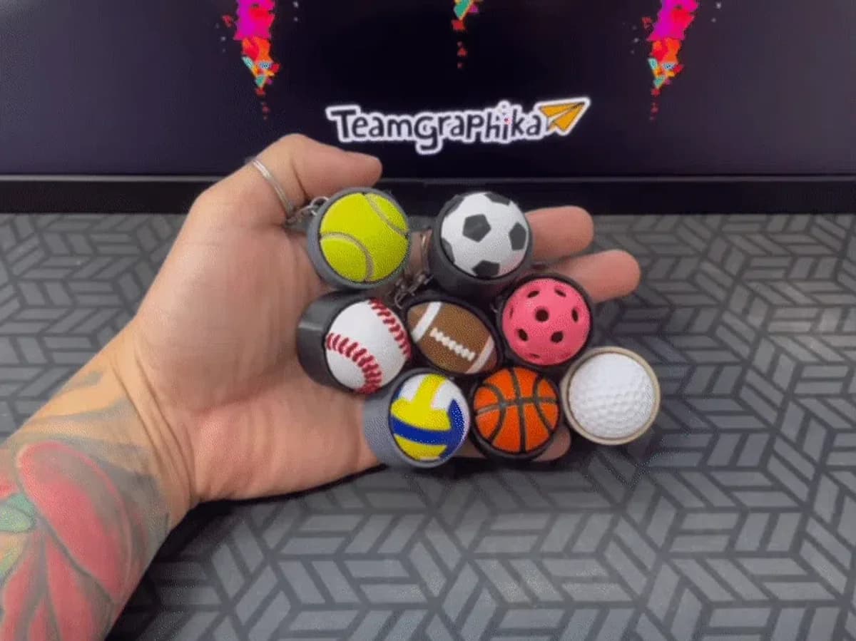 Porte-clés Tennis Ballon Fidget Clicker - Image 3