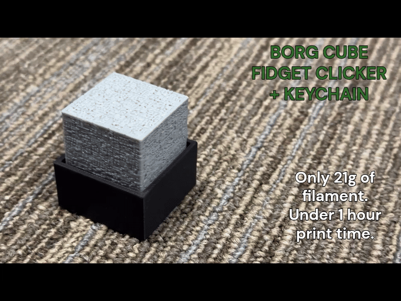 Borg Cube Anti-Anti-stress Clicker Porte-clés