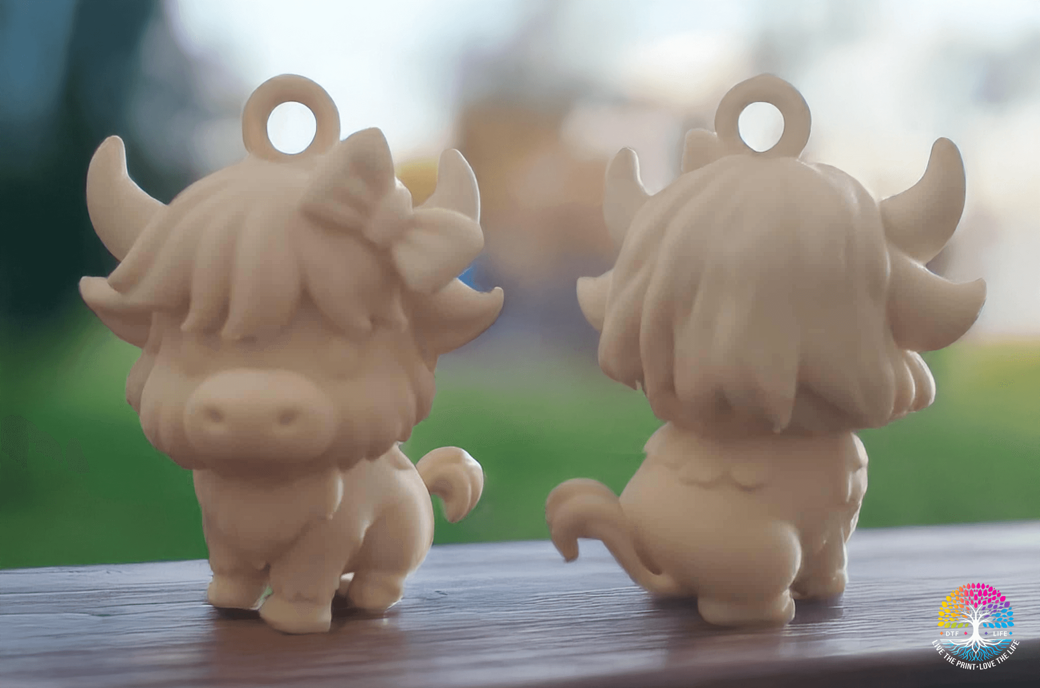 Mignon Chibi Highland Vache With Bow Porte-clés - Image 2