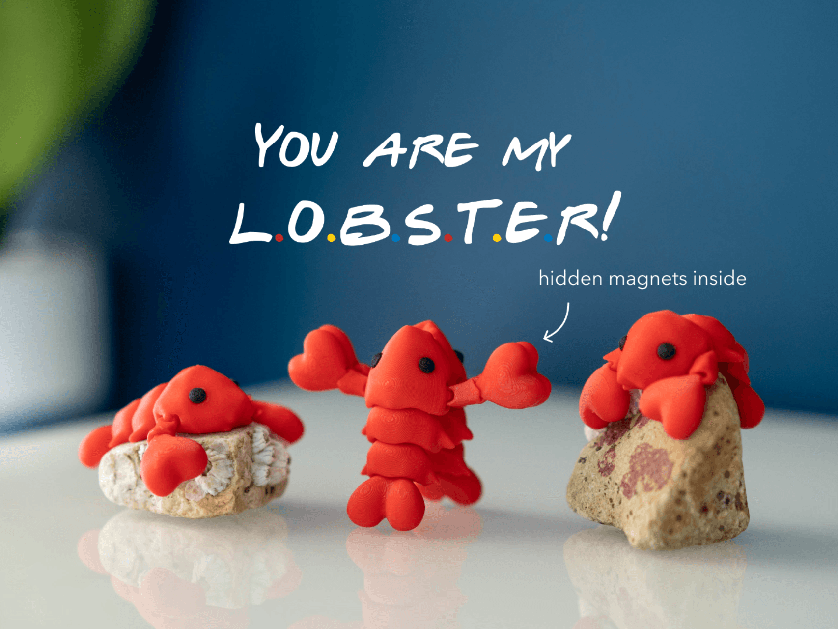 Flexible Homard Holding Claws Magnet Porte-clés