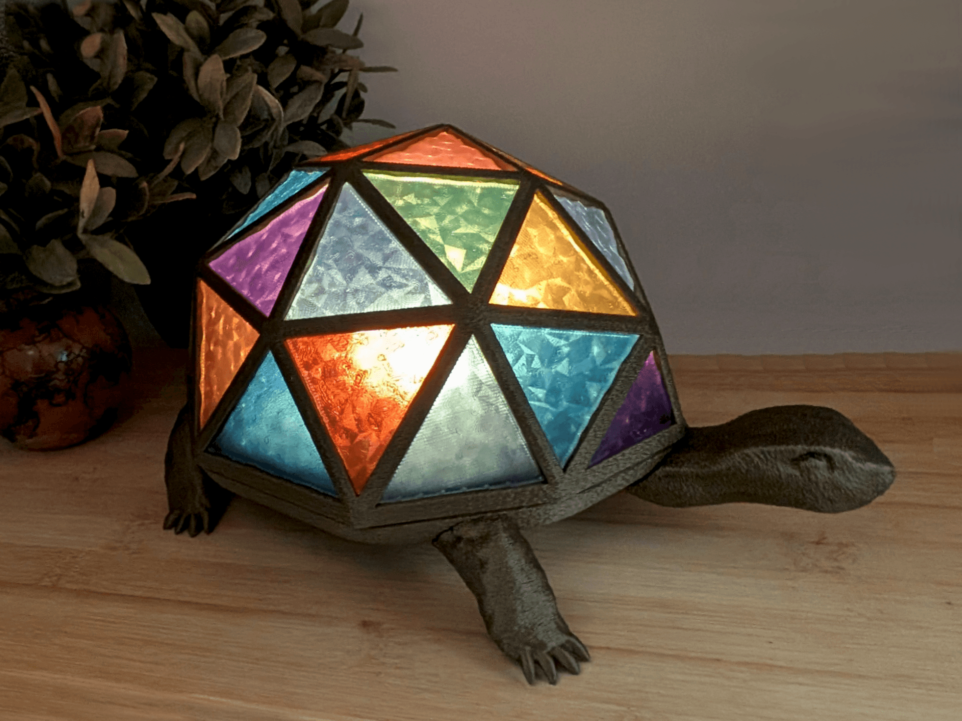 Mosaic Stained Glass Tortue Lampe