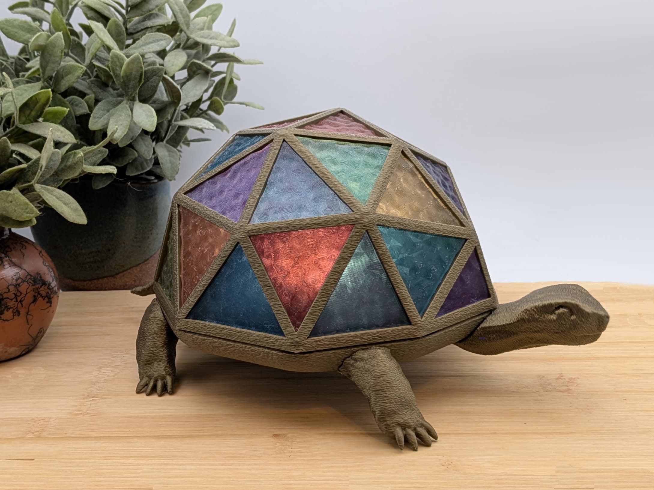 Mosaic Stained Glass Tortue Lampe - Image 2